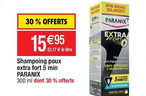 shampoing poux extra fort 5 min paranix