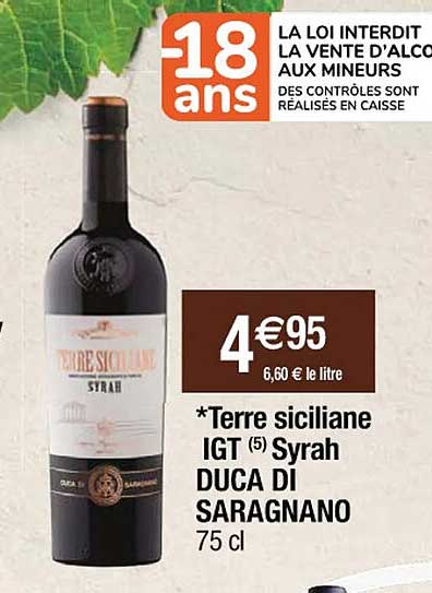 terre siciliane igt syrah duca di saragnano