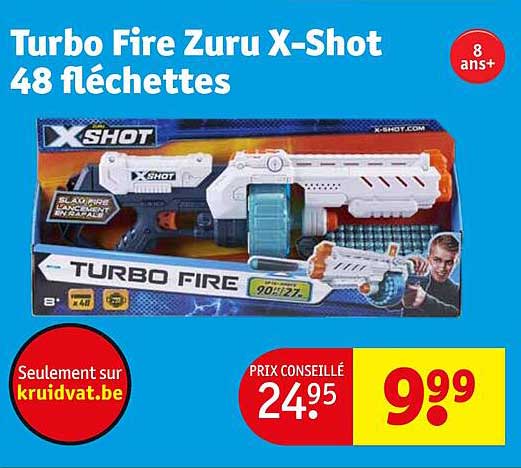 turbo fire zuru x-shot 48 fléchettes