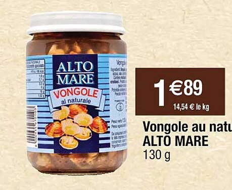 vongole au naturel alto mare
