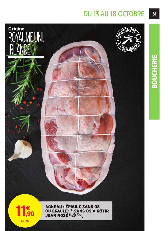 agneau épaule sans os ou épaule sans os à rôtir jean rozé