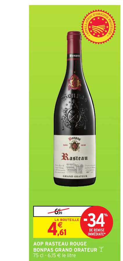 Aop Rasteau Rouge Bonpas Grand Orateur -34% Remise Immédiate