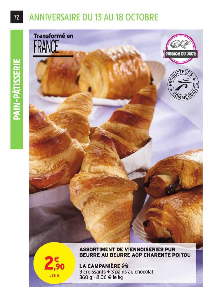 assortiment de viennoiseries pur beurre au beurre aop charente poitou la campanière