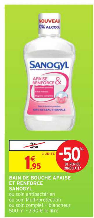 Bain De Bouche Apaise Et Renforce Sanogyl -50% De Remise Immédiate