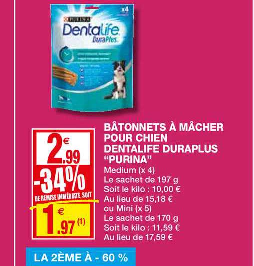 Bâtonnets à Mâcher Pour Chien Dentalife Duraplus Purina -34% Remise Immédiate