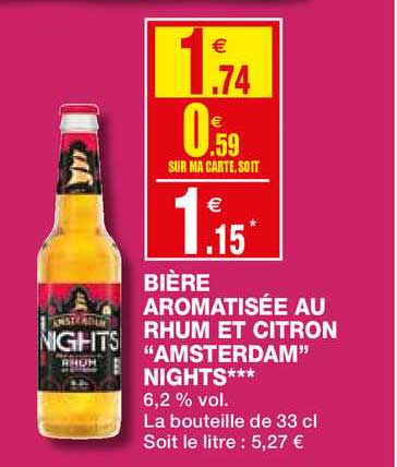 bière aromatisée au rhum et citron amsterdam nights