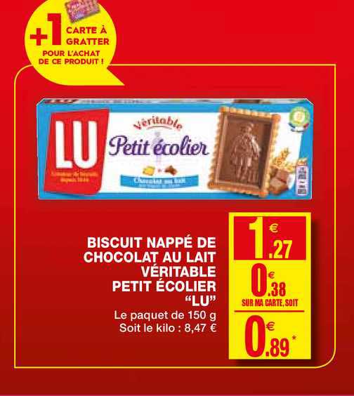 Biscuit Nappé De Chocolat Au Lait Véritable Petit écolier Lu