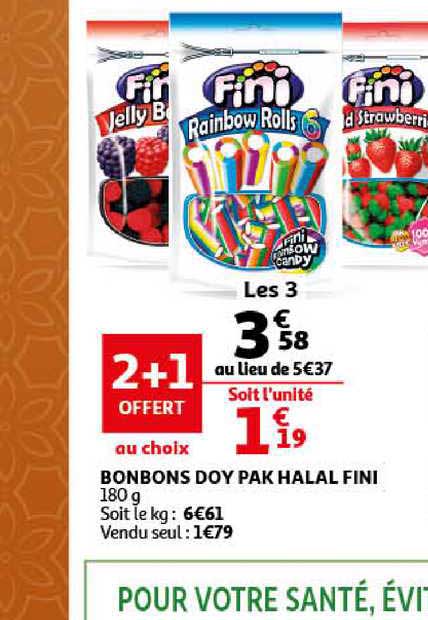 bonbons doy pak halal fini 2+1 offert au choix