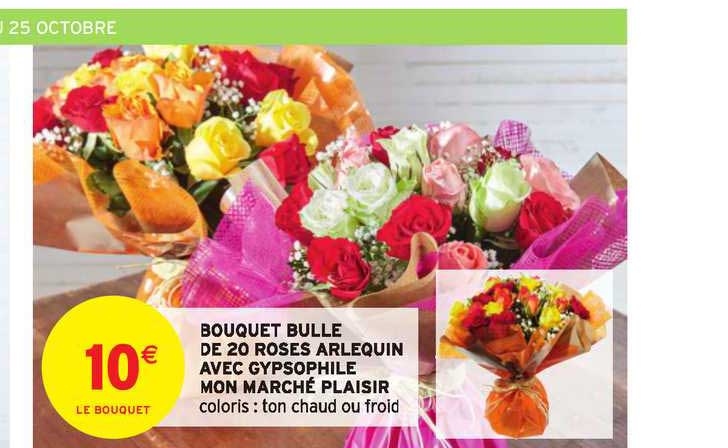 bouquet bulle de 20 roses arlequiin avec gypsophile mon marché plaisir