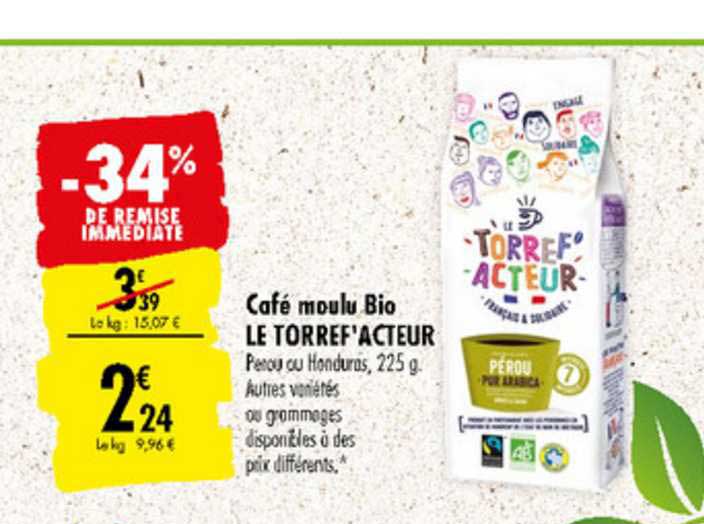 Café Moulu Bio Le Torref'acteur -34% De Remise Immédiate