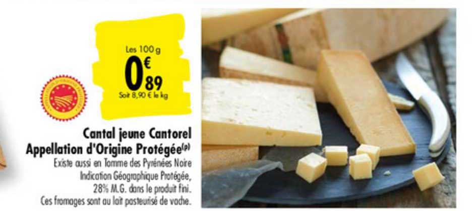 cantal jeune cantorel appellation d'origine protégée