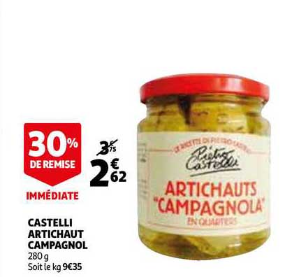 castelli artichaud campagnol 30% remise immédiate