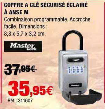 coffre à clé sécurisé éclairé à anse m master