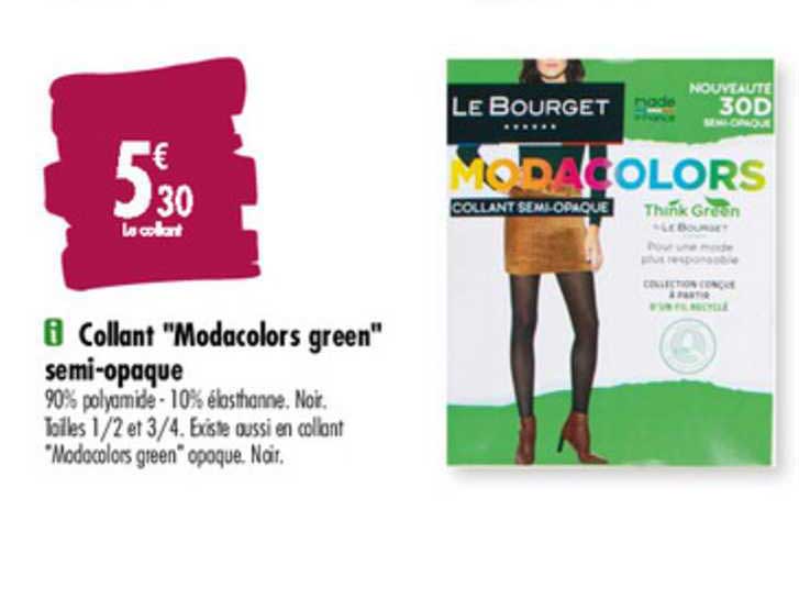 collant "modacolors green" semi opaque