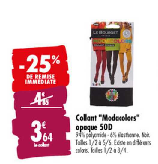 collants "madacolors" opaque 50d -25% de remise immédiate