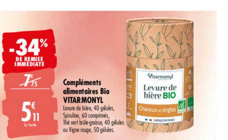 compléments alimentaires bio vitarmonyl -34% de remise immédiate