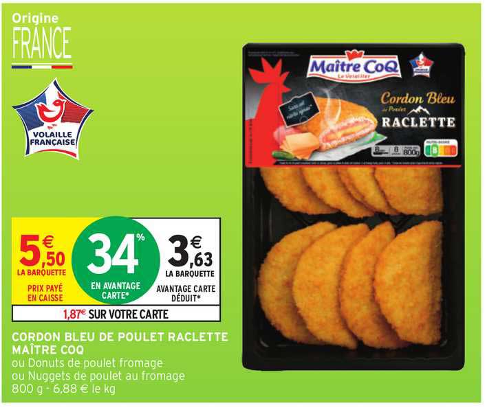 cordon bleu de poulet raclette maître coq