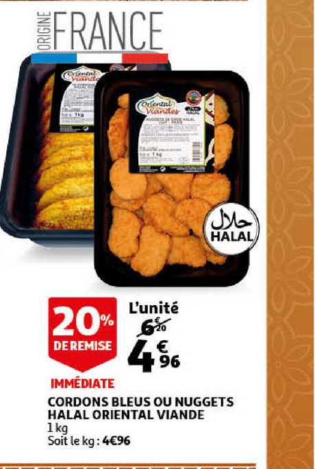 Cordons Bleus Ou Nuggets Halal Oriental Viande 20% Remise Immédiate