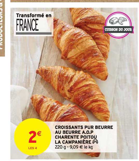 croissants pur beurre au beurre a.o.p. charentte poitou la campanière