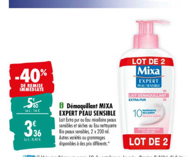démaquillant mixa expert peau sensible -40% de remise immédiate
