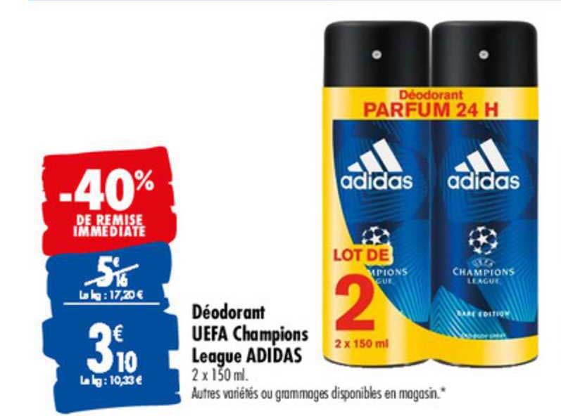 déodorant uefa champions league adidas -40% de remise immédiate