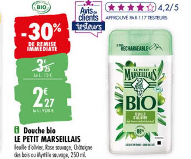Douche Bio Le Petit Marseillais -30% De Remise Immédiate