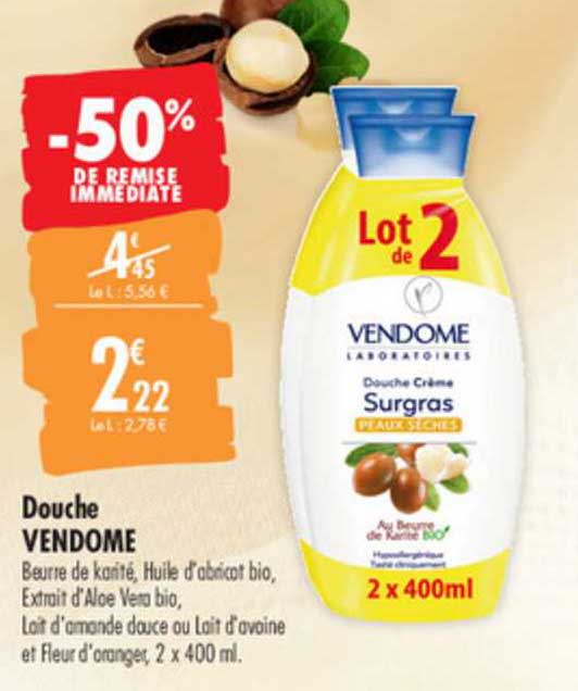 douche vendome -50% de remise immédiate