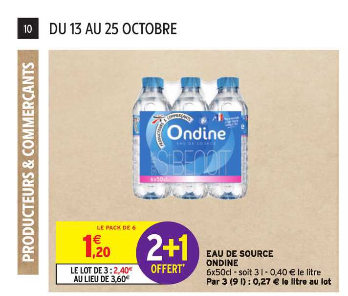 Eau De Source Ondine 2+1 Offert