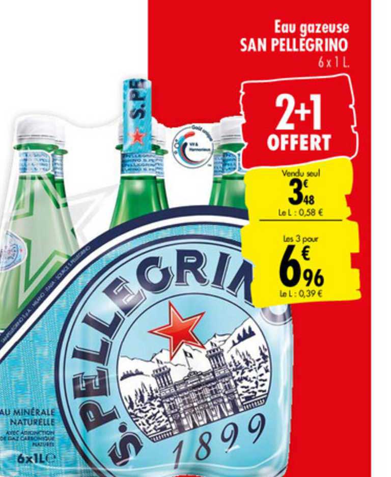 eau gazeuse san pellegrino 2+1 offert