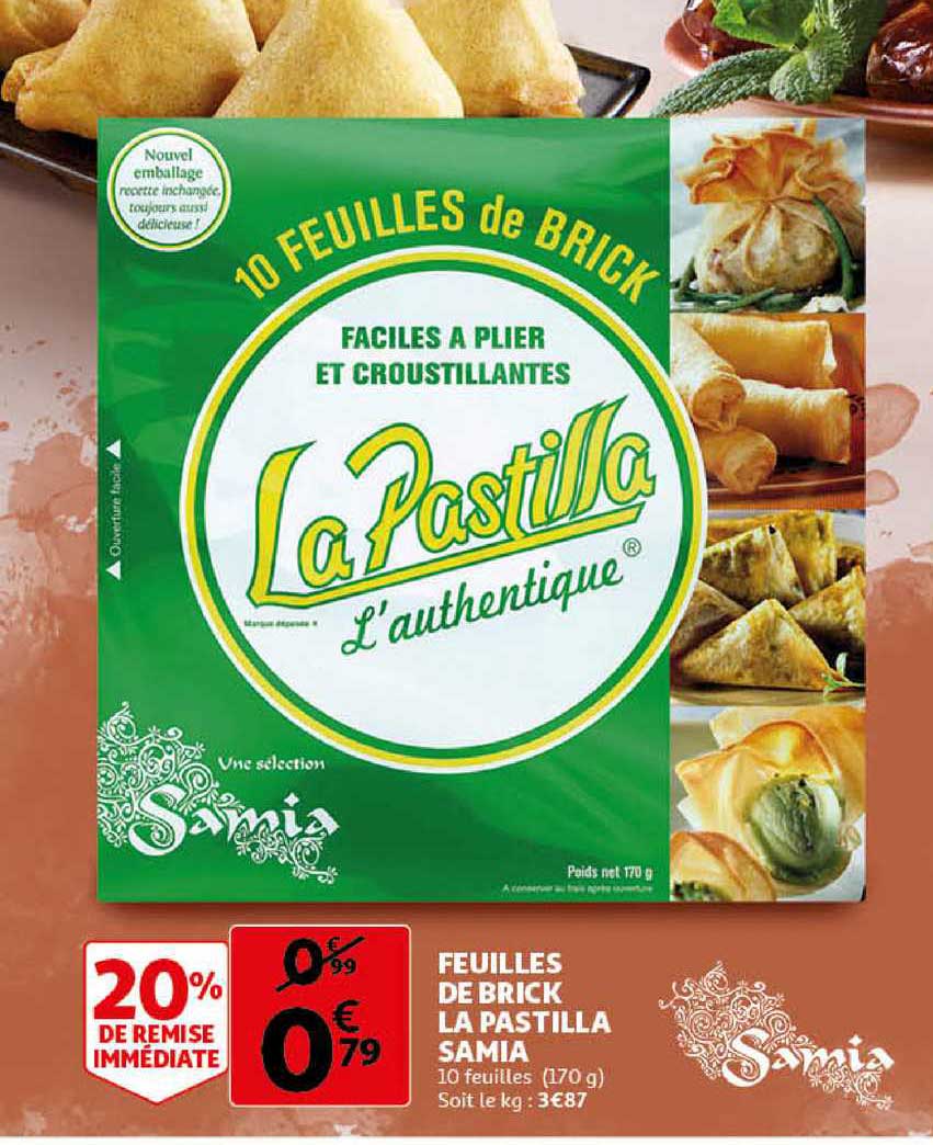 feuilles de brick la pastilla samia 20% remise immédiate