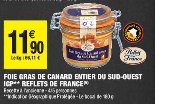 foie gras de canard entier du sud ouest igp reflets de france