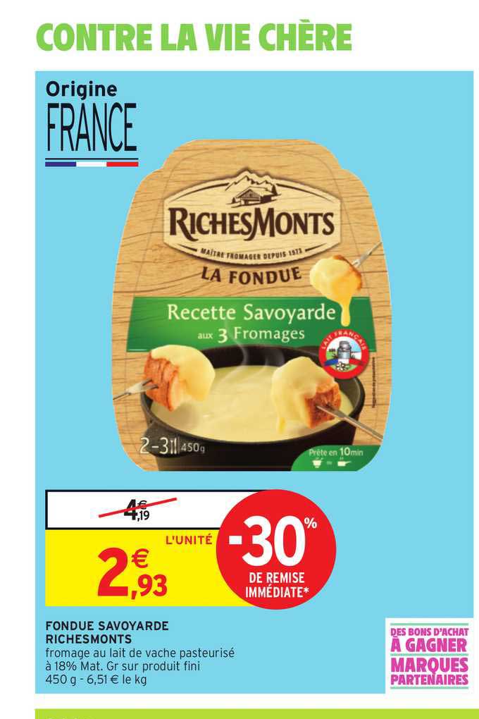 fondue savoyarde richesmonts -30% remise immédiate