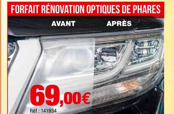 forfait rénovation optiques de phares