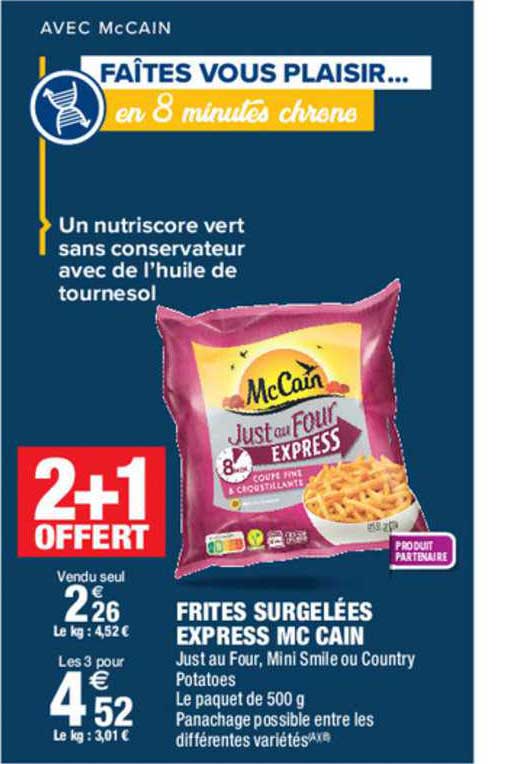 frites surgelées express mc cain 2+1 offert