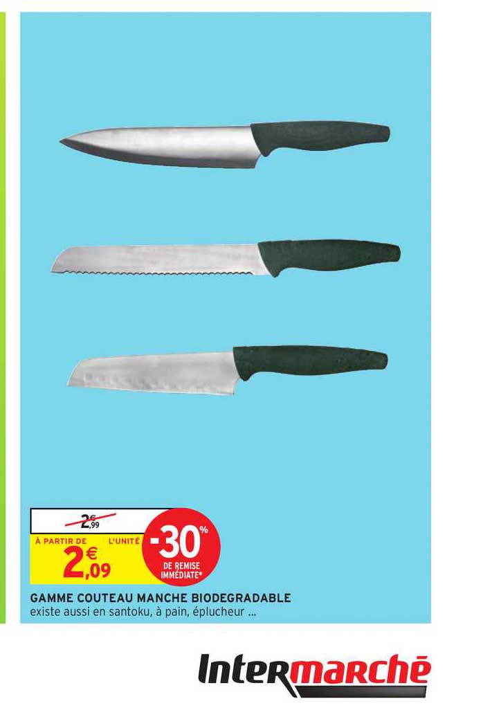 gamme couteau manche biodégradable -30% de remise immédiate
