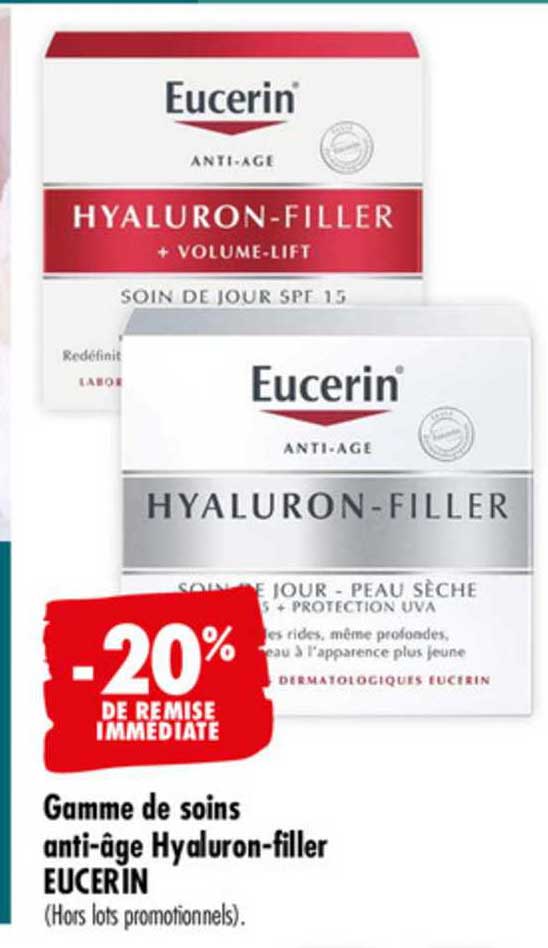 gamme de soins anti âge hyaluron filler eucerin -20% de remise immédiate