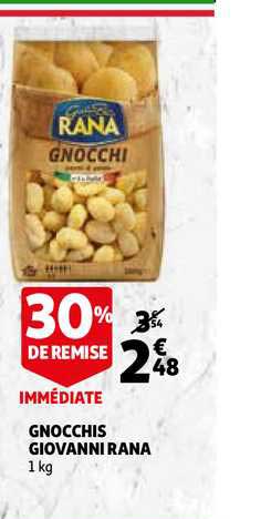 gnocchis giovanni rana 30% remise immédiate
