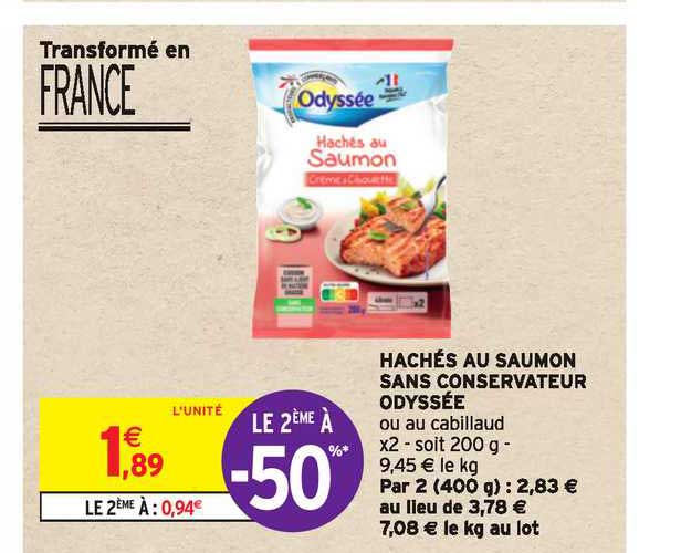 Hachés Au Saumon Sans Conservateur Odyssée Le 2ème à -50%
