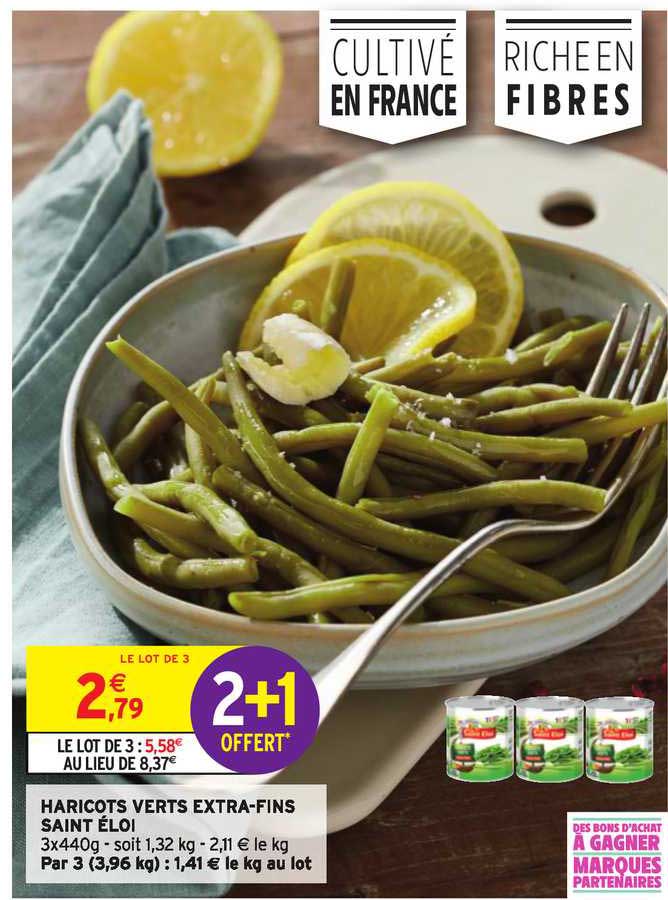 haricots verts extra fins saint éloi 2+1 offert