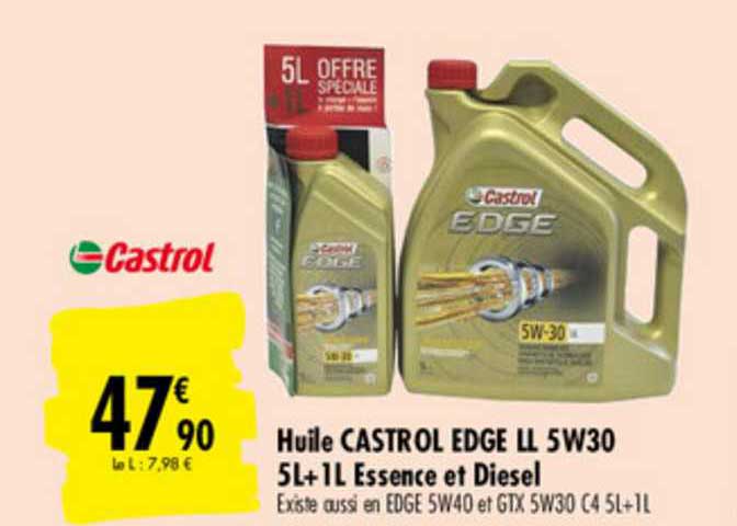 Huile Castrol Edge Ll 5w30 5l+1l Essence Et Diesel