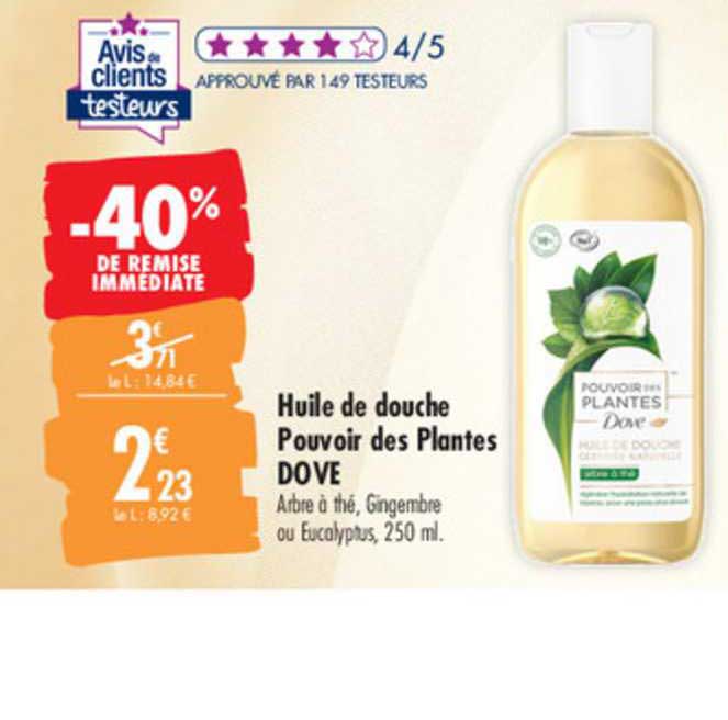 huile de douche pouvoir des plantes dove -40% de remise immédiate