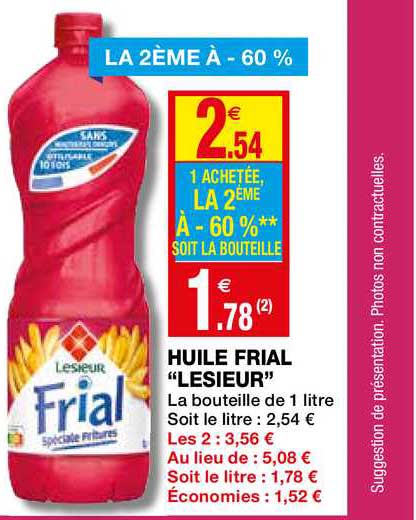 huile frial lesieur le 2ème à -60%