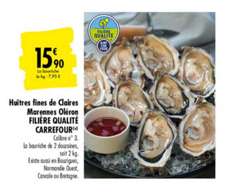 huîtres fines de claires marennes oléron filière qualité carrefour