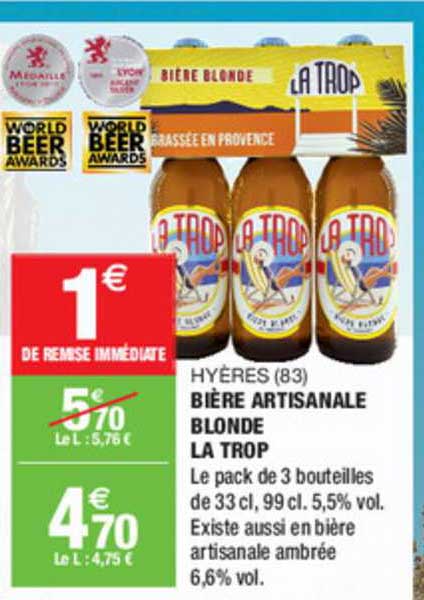 hyères (83) bière artisanale blonde la trop