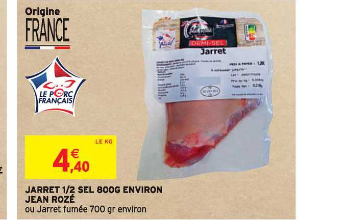 jarret 1 2 sel 800g environ jean rozé