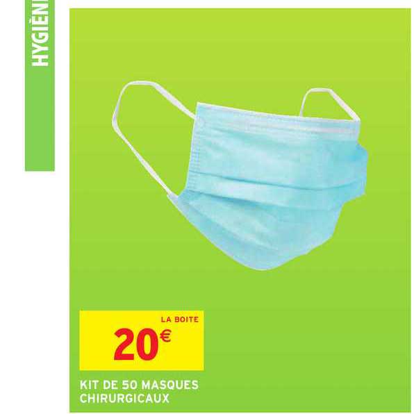 kit de 50 masques chirurgicaux