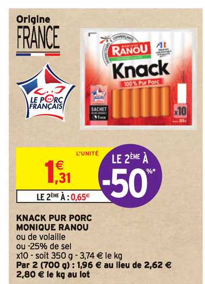 knack pur porc monique ranou le 2ème à -50%