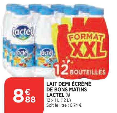 Lait Demi écrémé De Bons Matins Lactel