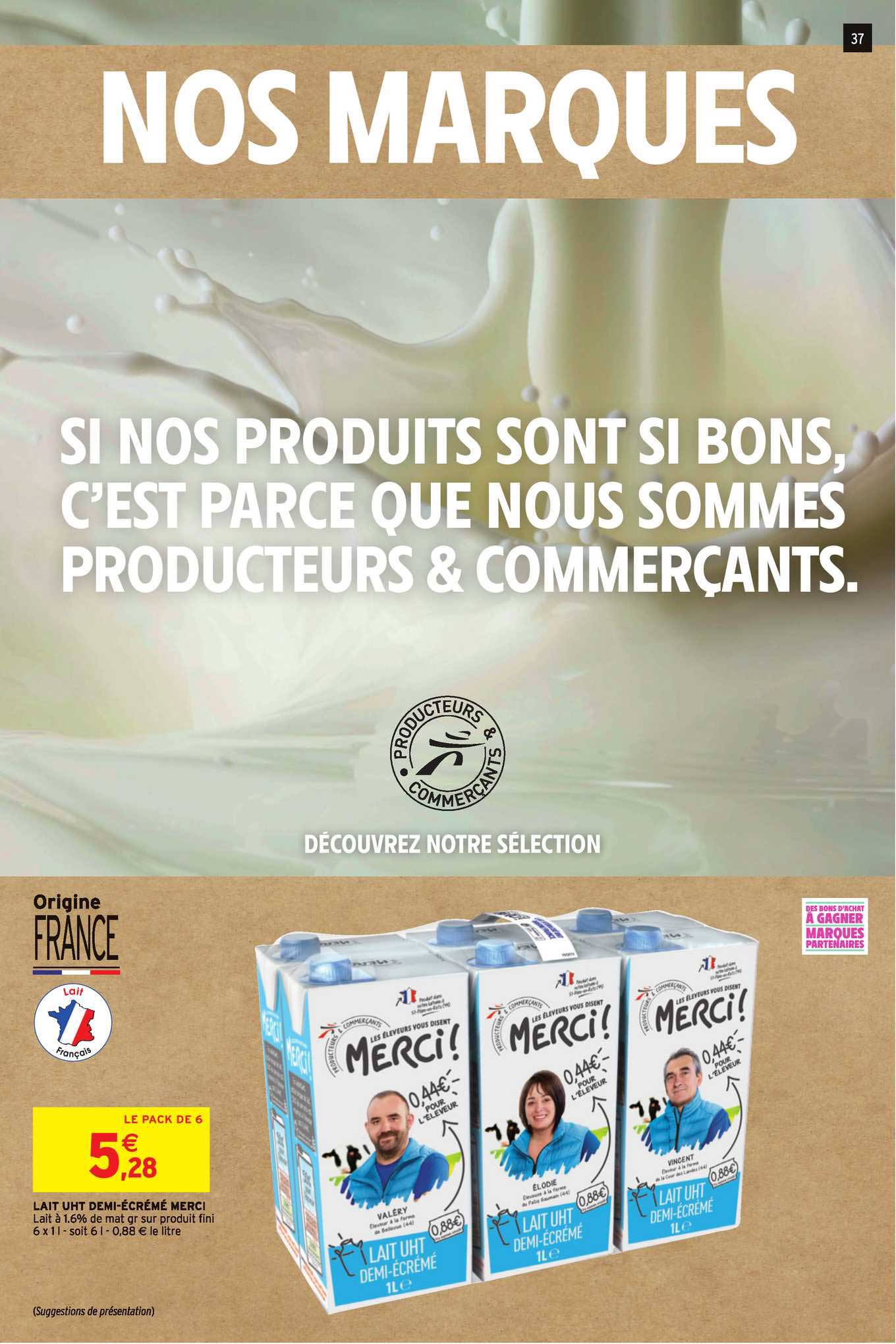 Lait Uht Demi écrémé Merci