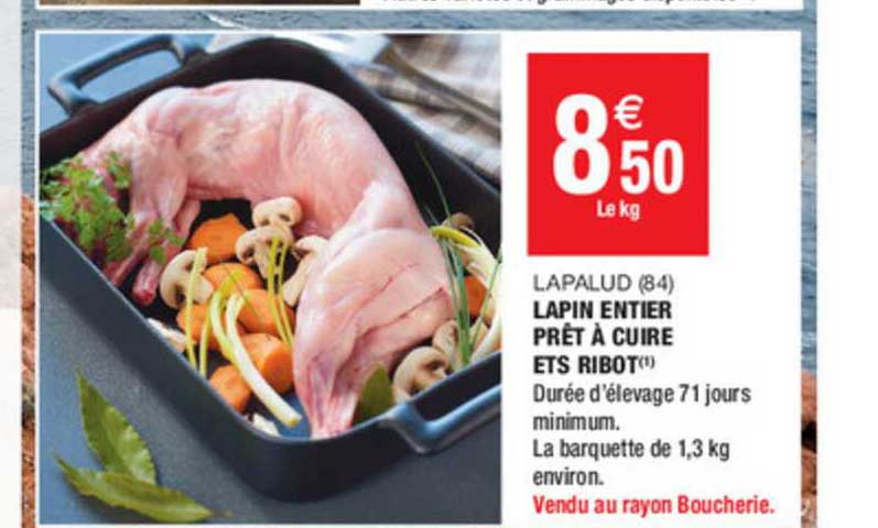 lapalud (84) lapin entier prêt à cuire ets ribot